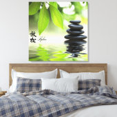 Impression en toile Zen avec caractères chinois. (Insitu(Chambre))