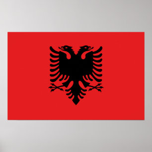 Impression encadrée avec Drapeau d'Albanie