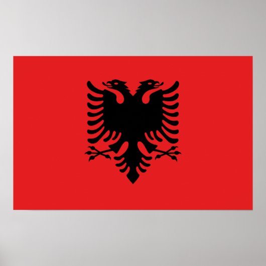 Impression encadrée avec Drapeau d'Albanie (Devant)