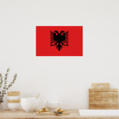 Impression encadrée avec Drapeau d'Albanie (Cuisine)
