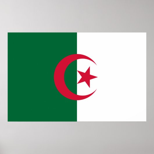 Impression encadrée avec Drapeau d'Algérie (Devant)