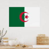 Impression encadrée avec Drapeau d'Algérie (Cuisine)
