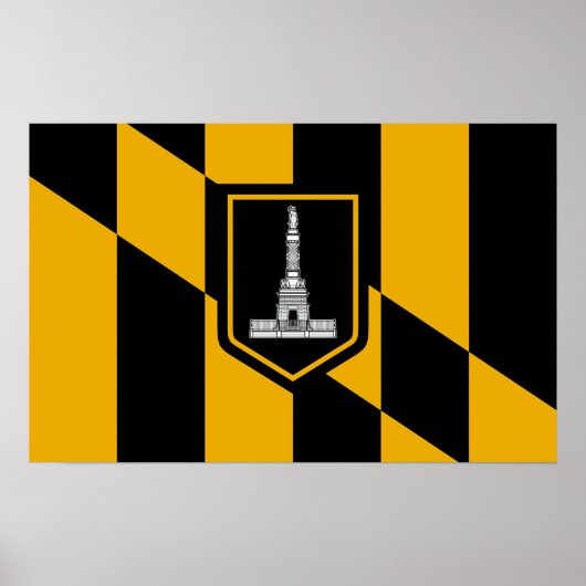 Impression encadrée avec Drapeau de Baltimore, U.S (Devant)