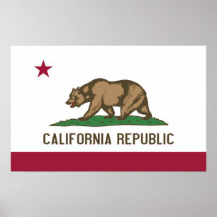 Impression encadrée avec Drapeau de Californie, Ét