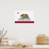 Impression encadrée avec Drapeau de Californie, Ét (Cuisine)