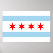 Impression encadrée avec Drapeau de Chicago, U.S.A (Devant)