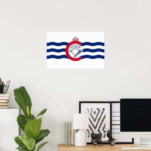 Impression encadrée avec Drapeau de Cincinnati Cit (Bureau à domicile)