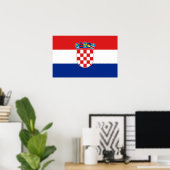 Impression encadrée avec Drapeau de Croatie (Bureau à domicile)