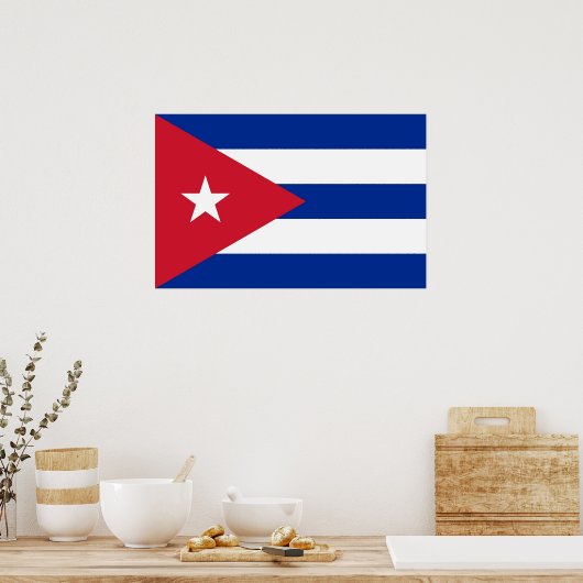 Impression encadrée avec Drapeau de Cuba (Cuisine)