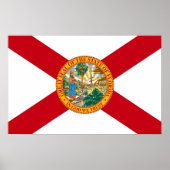 Impression encadrée avec Drapeau de Floride, U.S.A (Devant)
