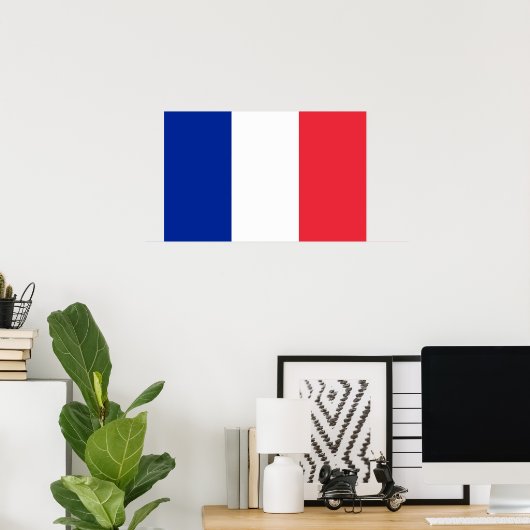 Impression encadrée avec Drapeau de France (Bureau à domicile)
