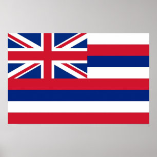 Impression encadrée avec Drapeau de Hawaii, U.S.A.