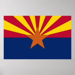 Impression encadrée avec Drapeau de l'Arizona, U.S