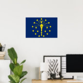 Impression encadrée avec Drapeau de l'Indiana, U.S (Bureau à domicile)