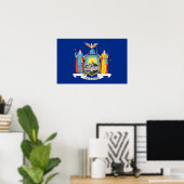 Impression encadrée avec Drapeau de New York, U.S. (Bureau à domicile)