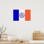 Impression encadrée avec Drapeau de New York, U.S. (Cuisine)