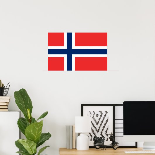 Impression encadrée avec Drapeau de Norvège (Bureau à domicile)