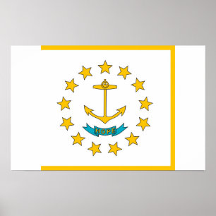 Impression encadrée avec Drapeau de Rhode Island,
