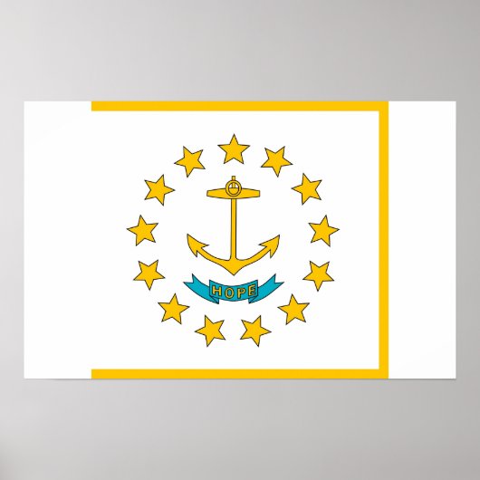 Impression encadrée avec Drapeau de Rhode Island, (Devant)