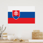 Impression encadrée avec Drapeau de Slovaquie (Cuisine)