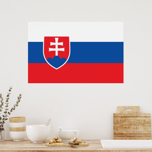 Impression encadrée avec Drapeau de Slovaquie (Cuisine)