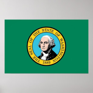 Impression encadrée avec Drapeau de Washington, U.