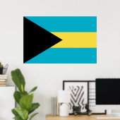 Impression encadrée avec Drapeau des Bahamas (Bureau à domicile)