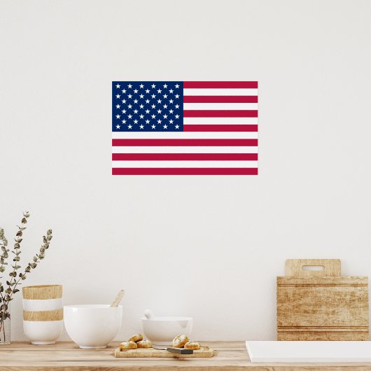 Impression encadrée avec Drapeau des États-Unis (Cuisine)