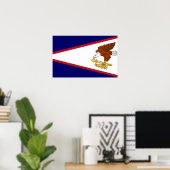 Impression encadrée avec Drapeau des Samoa américa (Bureau à domicile)