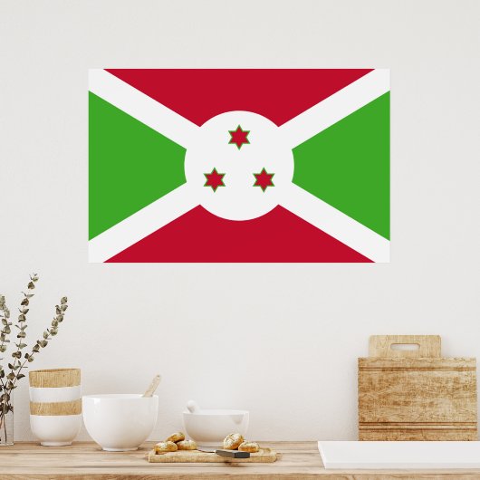 Impression encadrée avec Drapeau du Burundi (Cuisine)