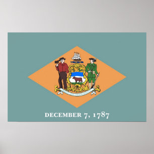 Impression encadrée avec Drapeau du Delaware, U.S.