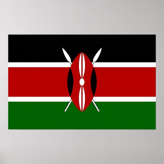 Impression encadrée avec Drapeau du Kenya (Devant)