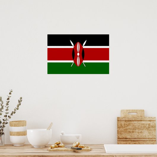 Impression encadrée avec Drapeau du Kenya (Cuisine)