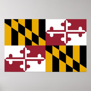 Impression encadrée avec Drapeau du Maryland, U.S.