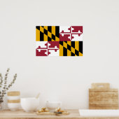 Impression encadrée avec Drapeau du Maryland, U.S. (Cuisine)
