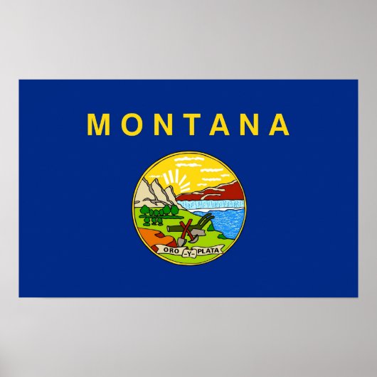 Impression encadrée avec Drapeau du Montana, États (Devant)