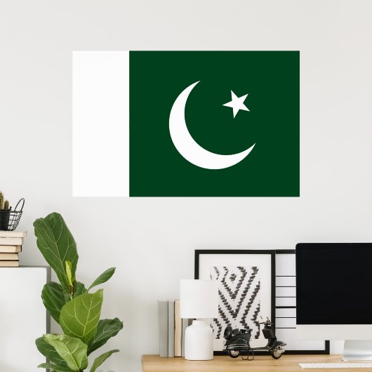 Impression encadrée avec Drapeau du Pakistan (Bureau à domicile)