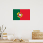 Impression encadrée avec Drapeau du Portugal (Cuisine)