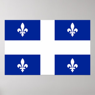 Impression encadrée avec Drapeau du Québec, Canada