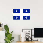 Impression encadrée avec Drapeau du Québec, Canada (Bureau à domicile)