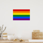 Impression encadrée avec drapeau Rainbow LGBT (Cuisine)