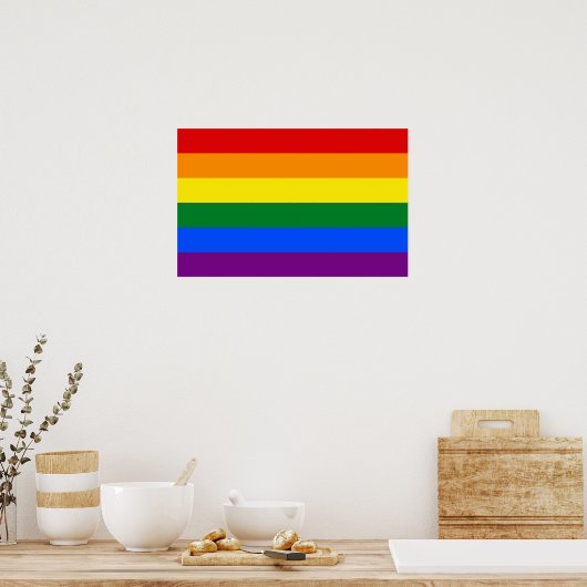 Impression encadrée avec drapeau Rainbow LGBT (Cuisine)