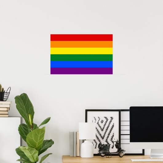 Impression encadrée avec drapeau Rainbow LGBT (Bureau à domicile)