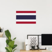 Impression encadrée avec le drapeau de la Thaïland (Bureau à domicile)