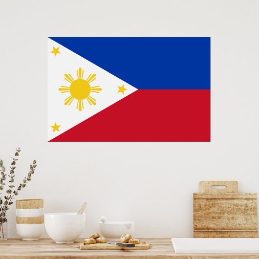 Impression encadrée avec le drapeau des Philippine (Cuisine)