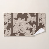 Impression Faux Vache Noir, Blanc, Brown et Crème (Serviette à main)