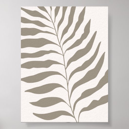 Impression feuilletée minimaliste dans l'art beige (Devant)