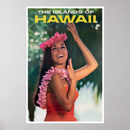 Impression Fille Hawaïenne Art Hawaï Danseur Luau (Devant)