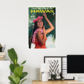 Impression Fille Hawaïenne Art Hawaï Danseur Luau (Bureau à domicile)