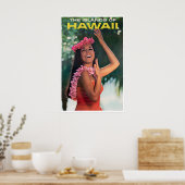 Impression Fille Hawaïenne Art Hawaï Danseur Luau (Cuisine)